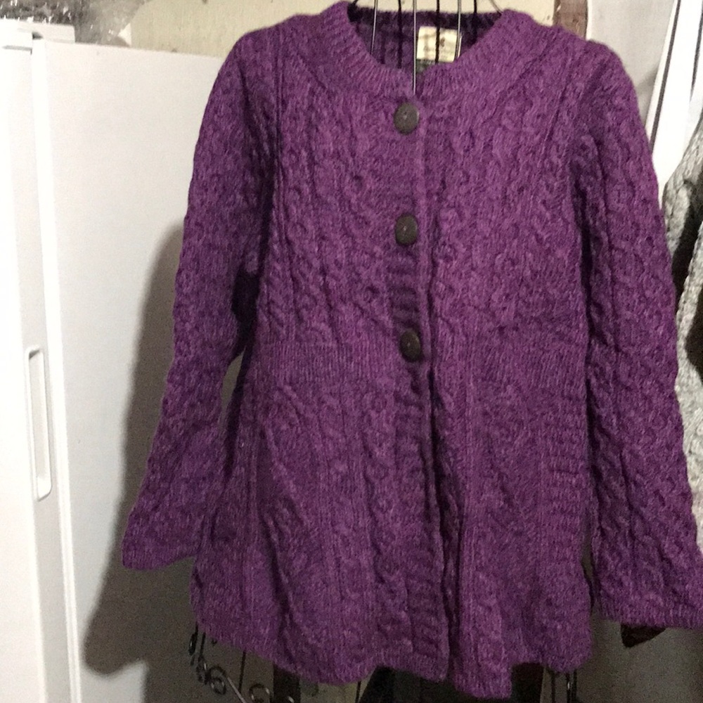 Gorgeous Royal Purple Irish Wool Sweater